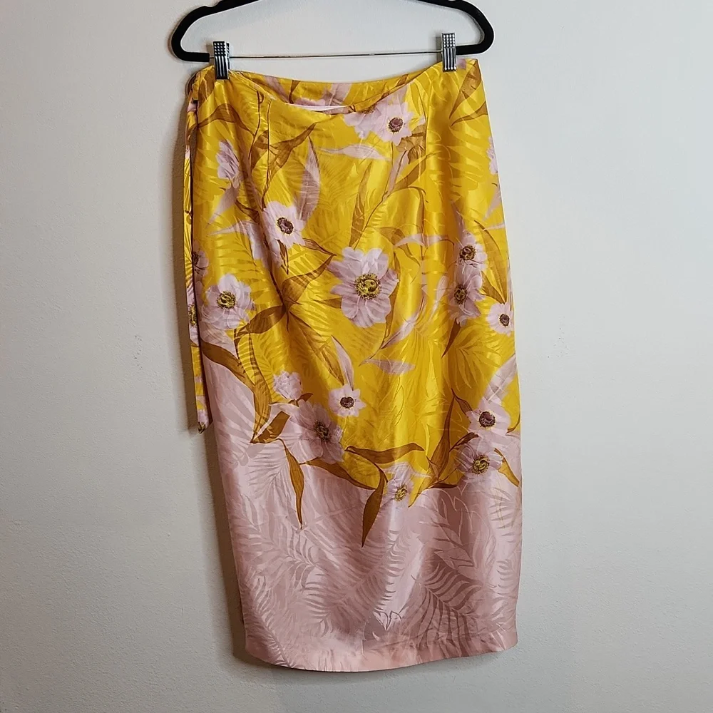 Ted Baker Cabana Wrap Skirt Floral Print A-Line Midi Summer Luxury Dressy - Picture 5 of 8